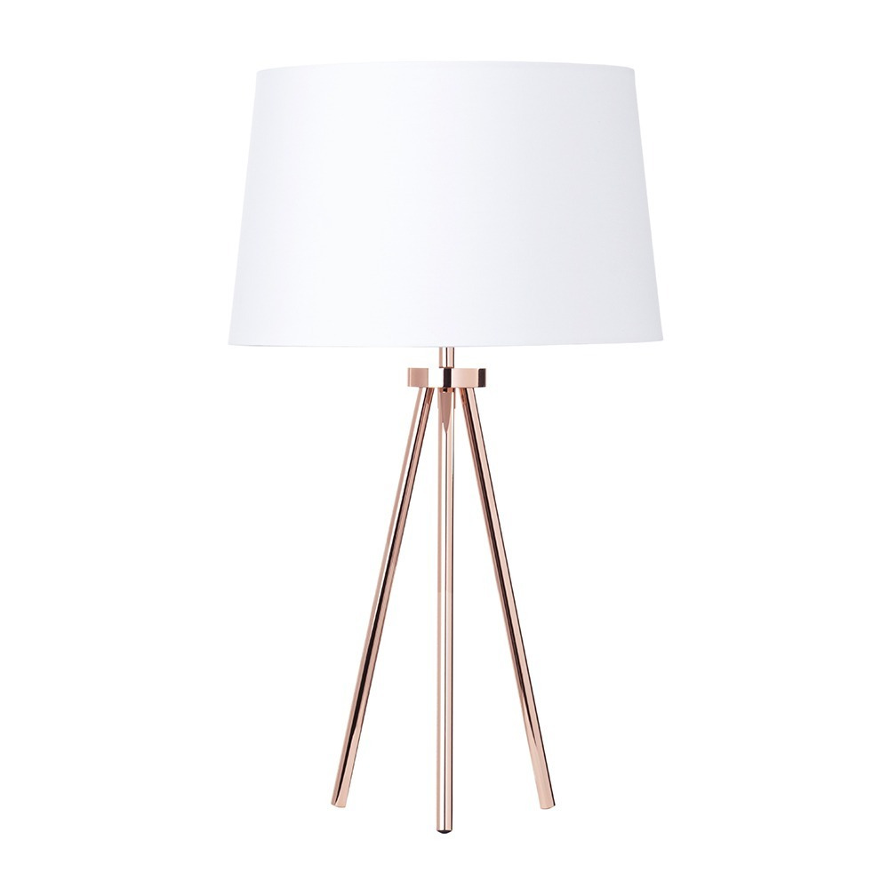 Tristan Tripod Table Lamp, Copper and White - image 1