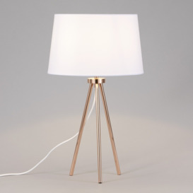 Tristan Tripod Table Lamp, Copper and White - thumbnail 3