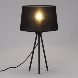 Tristan Tripod Table Lamp, Matte Black - thumbnail 3