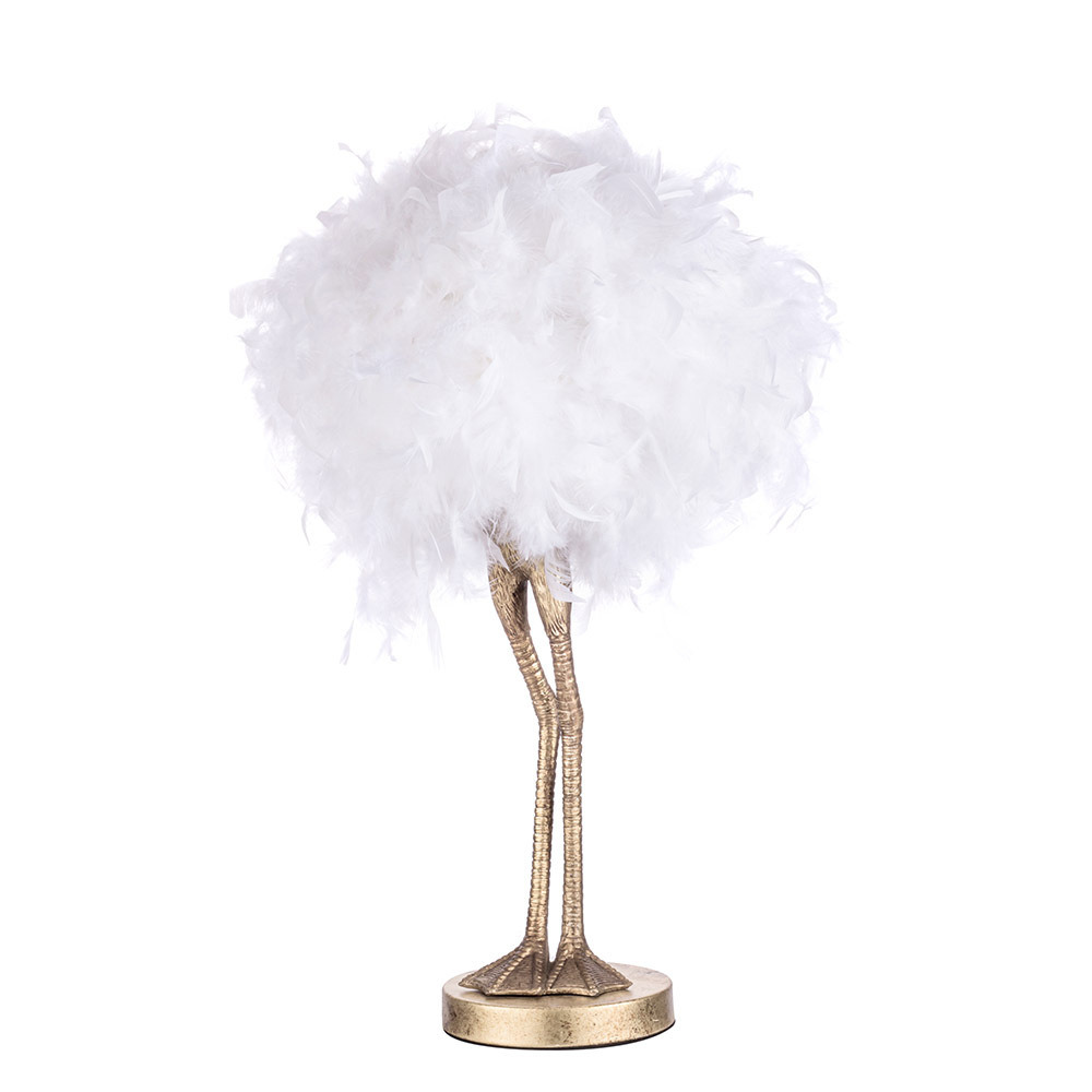 Ada Ostrich Legs Table Lamp, White and Gold - image 1