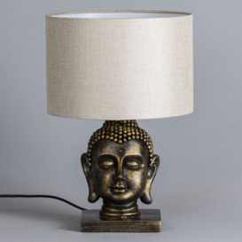Buddha Table Lamp, Gold - thumbnail 3