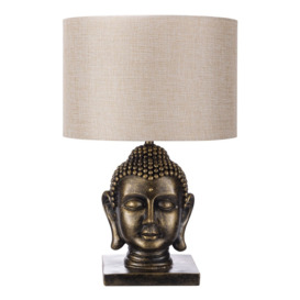 Buddha Table Lamp, Gold - thumbnail 1