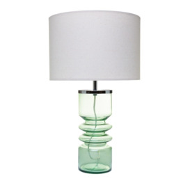 Willow Ribbed Glass Table Lamp, Green - thumbnail 1