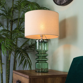Willow Ribbed Glass Table Lamp, Green - thumbnail 2