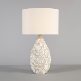 Inar Ceramic Table Lamp, Natural - thumbnail 3