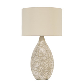 Inar Ceramic Table Lamp, Natural - thumbnail 1