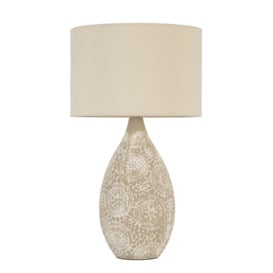 Inar Ceramic Table Lamp, Natural