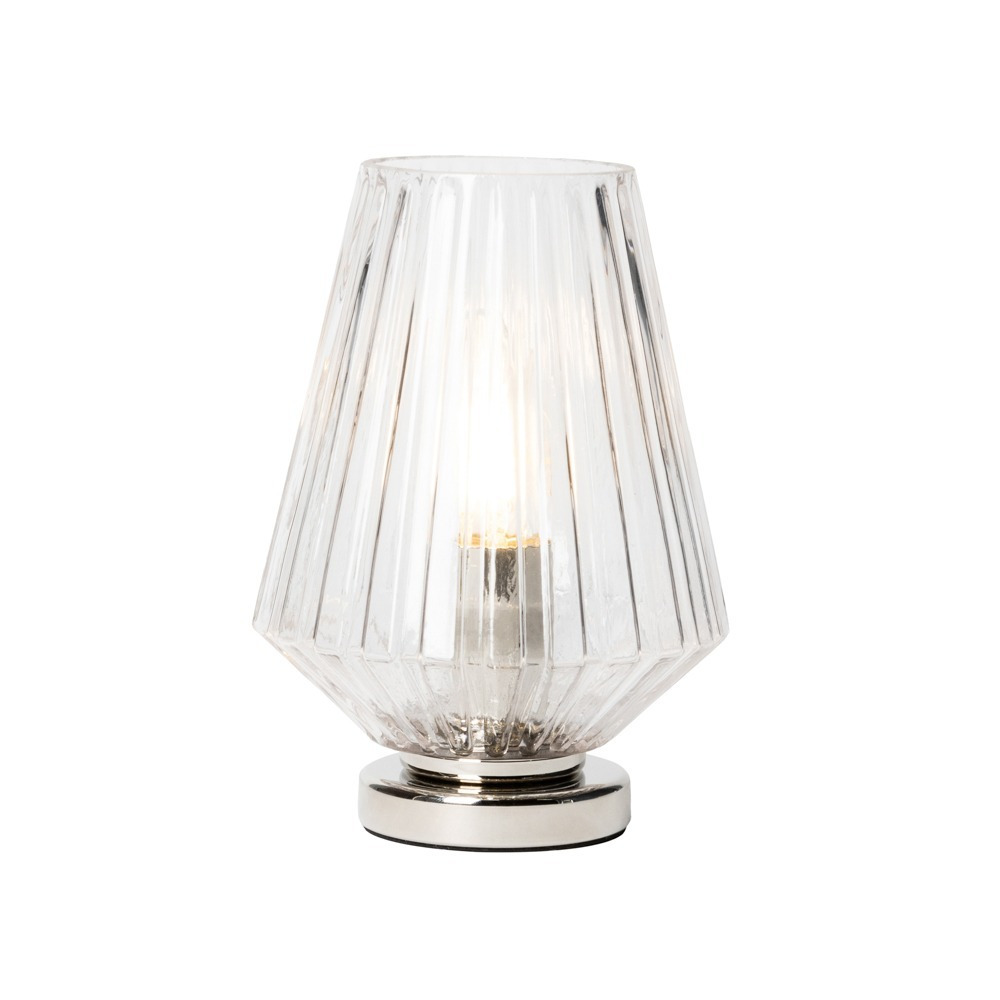 Poplar Small Vessel Table Lamp with Clear Shade, Chrome - image 1