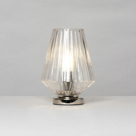 Poplar Small Vessel Table Lamp with Clear Shade, Chrome - thumbnail 3