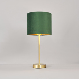 Velvet Table Lamp, Emerald Green - thumbnail 3