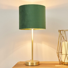 Velvet Table Lamp, Emerald Green - thumbnail 2