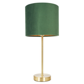 Velvet Table Lamp, Emerald Green - thumbnail 1