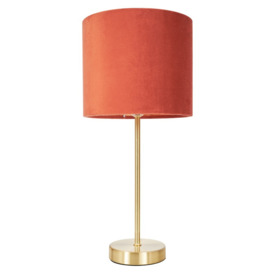 Velvet Table Lamp, Burnt Orange - thumbnail 1