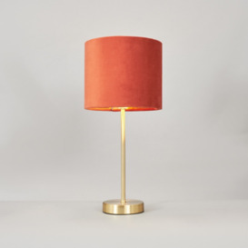 Velvet Table Lamp, Burnt Orange - thumbnail 3