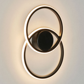 Pei Rings LED Ceiling or Wall Light, Satin Black - thumbnail 3