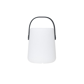 Indus LED Rechargeable Opal Lantern Style Outdoor Table Lamp, White