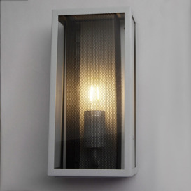Marco Outdoor Box Light with Black Mesh, Silver - thumbnail 3