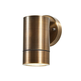 Bruce Solid Brass Outdoor Up or Down Wall Light, Antique Bronze