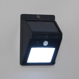 Dara LED Outdoor Solar Wall Light with PIR Sensor, Black - thumbnail 3