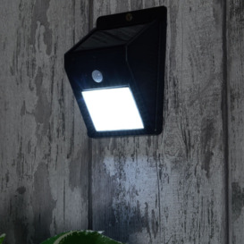 Dara LED Outdoor Solar Wall Light with PIR Sensor, Black - thumbnail 2