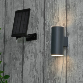 Namid LED Outdoor Solar Up and Down Wall Light, Anthracite - thumbnail 2