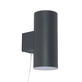 Namid LED Outdoor Solar Up and Down Wall Light, Anthracite - thumbnail 1
