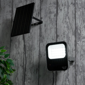 Aster LED 100 Watt Outdoor Solar Flood Light, Grey - thumbnail 2
