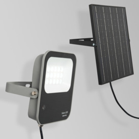 Aster LED 100 Watt Outdoor Solar Flood Light, Grey - thumbnail 3