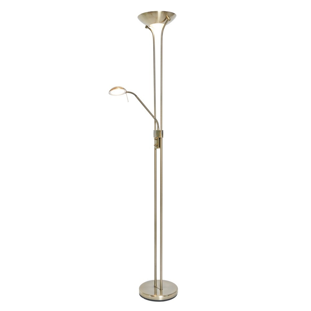 Mother and Child LED Floor Lamp, Antique Brass - image 1