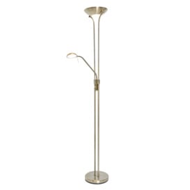 Mother and Child LED Floor Lamp, Antique Brass - thumbnail 1