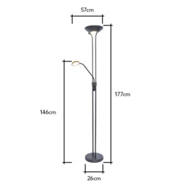 Mother and Child LED Floor Lamp, Satin Black - thumbnail 2