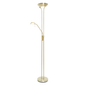 Mother and Child LED Floor Lamp, Satin Brass