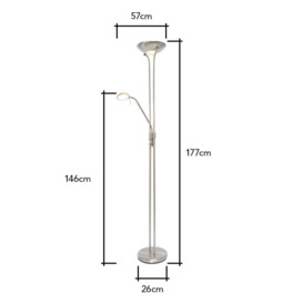 Mother and Child LED Floor Lamp, Satin Nickel - thumbnail 2