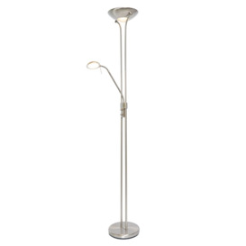 Mother and Child LED Floor Lamp, Satin Nickel