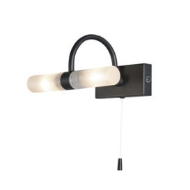 Cygna Bathroom Wall Light, Satin Black