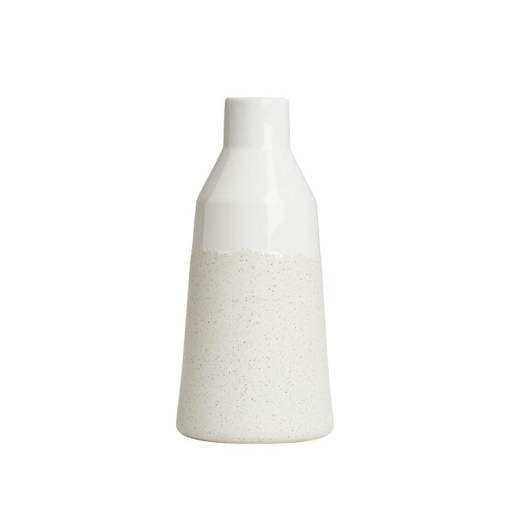 Bottle Shape Ceramic Vase, Taupe - image 1