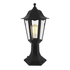 Ferris Outdoor Polycarbonate Short Post Lantern, Black