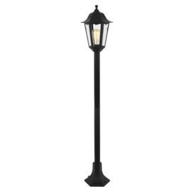 Ferris Outdoor Polycarbonate Tall Lamp Post Lantern, Black - thumbnail 1