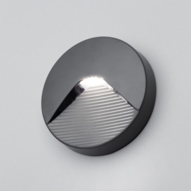 Burray LED Round Surface Brick Wall Light, Anthracite - thumbnail 3
