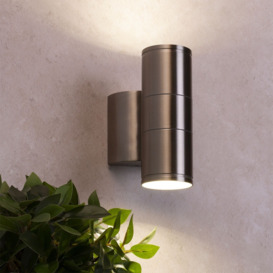 Delting Up and Down Outdoor Wall Light, Stainless Steel - thumbnail 2