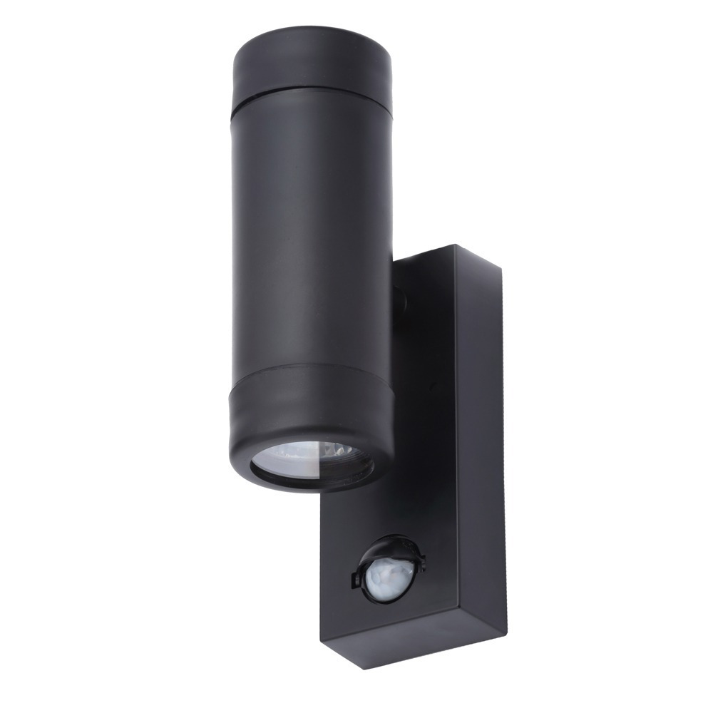 Fara Outdoor Up and Down Wall Light with PIR Sensor, Black - image 1