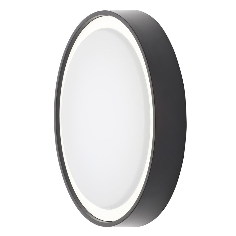 Flotta Small Outdoor LED Round Flush Wall Light, Black - image 1