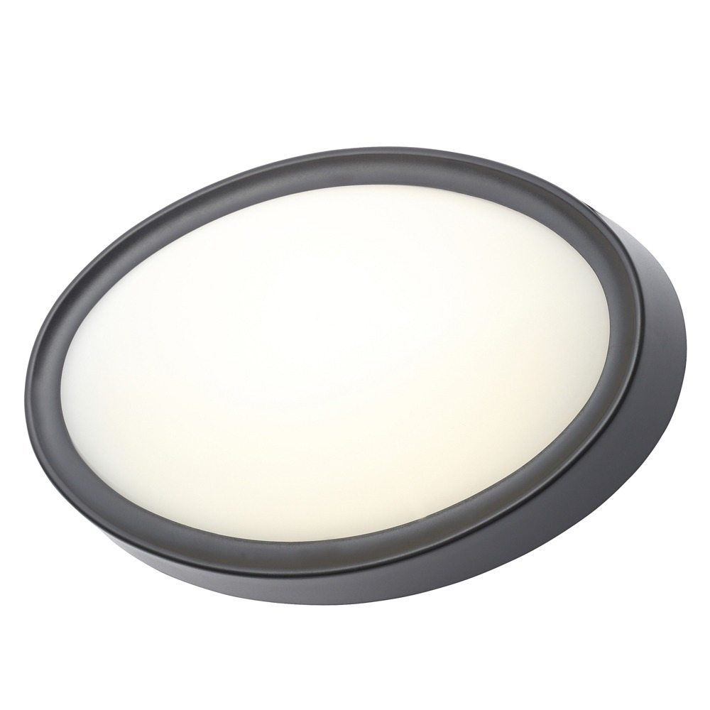 Orkney Outdoor LED Oval Wall Light, Black - image 1