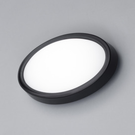 Orkney Outdoor LED Oval Wall Light, Black - thumbnail 3