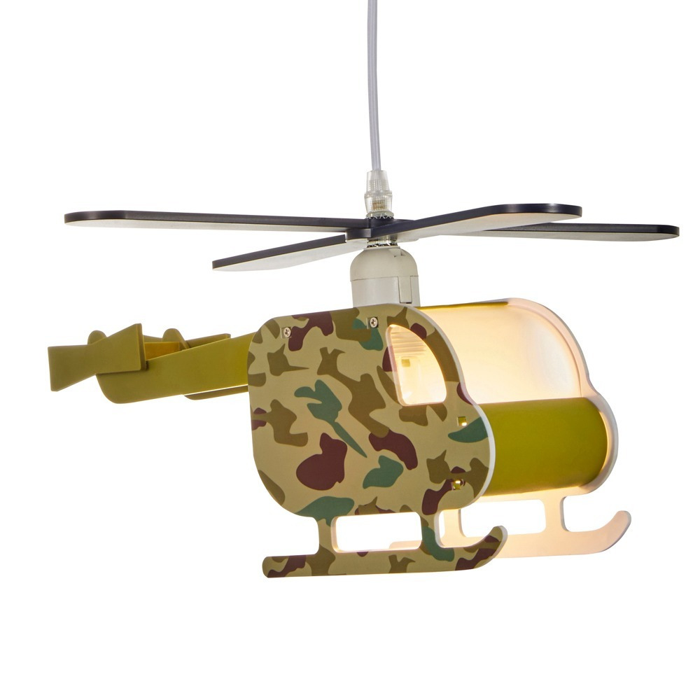 Glow Helicopter Ceiling Pendant Light, Green - image 1