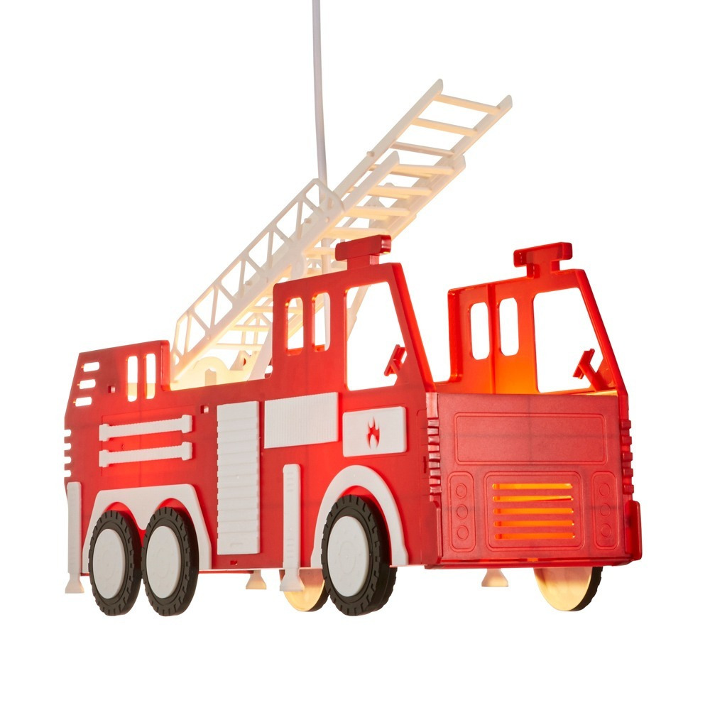 Glow Fire Engine Ceiling Pendant Light, Red - image 1