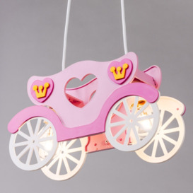 Glow Princess Carriage Ceiling Pendant Light, Pink - thumbnail 3