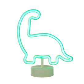 Glow Dinosaur Neon Table Lamp, Green - thumbnail 1