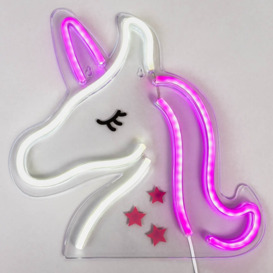Glow Unicorn Neon Wall Light, Pink - thumbnail 3