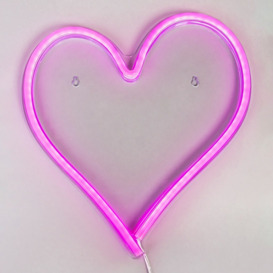 Glow Heart Neon Wall Light, Pink - thumbnail 3